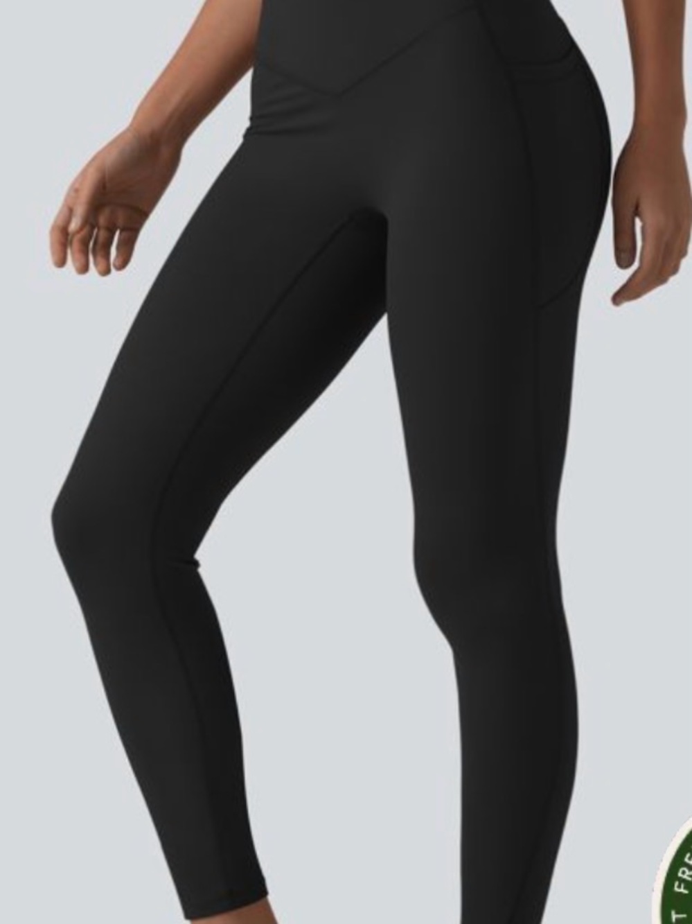 HALARA Black Full-Length Leggings with Elastic Waist